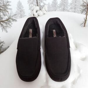 WEATHERPROOF VINTAGE MEN'S BLK. SLIPPERS LG. 9.5-10.5 NWOT‎